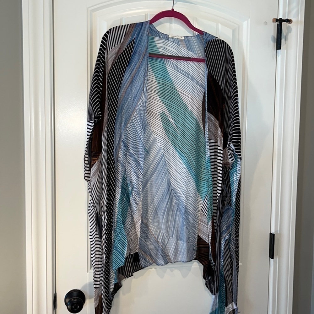 Beautiful soft lightweight caftan kimono or swim coverup ones size Moss Rose